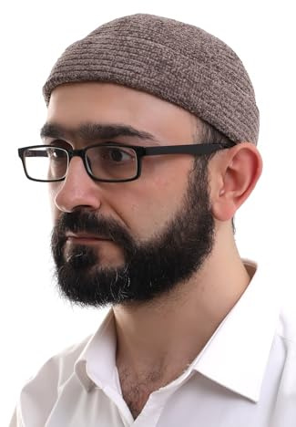 ihvan online Kufi Hüte für Herren, Taqiya, Takke, türkischer muslimischer Winter, Samt, aufrollbarer Rand, Gebetskullmützen, islamische Geschenke