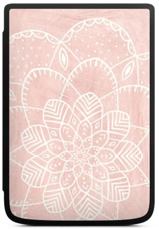 DeinDesign Coque pour liseuse Compatible avec Vivlio Touch HD Plus Etui pour liseuse Protection pour liseuse Mandala Fleurs Rose Clair