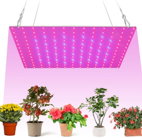 Lixada Luz de Crecimiento LED para Plantas (169 LEDs), Espectro Rojo-Azul, Suspensión 12W Ahorradora, Ideal para Invernadero/Vegetales/Flores