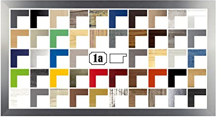 Multicolore Bilderrahmen Posterrahmen Puzzlerahmen 20x60 cm Farbe Aluminium Gebürstet Dekor 60x20 cm mit weisser Rückwand und klarem Acrylglas
