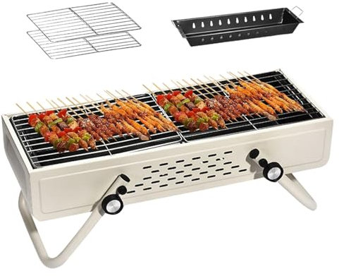 Barbecue a carbonella, barbecue a carbonella, non fumo, grande barbecue a carbonella per barbecue, griglia in acciaio inox