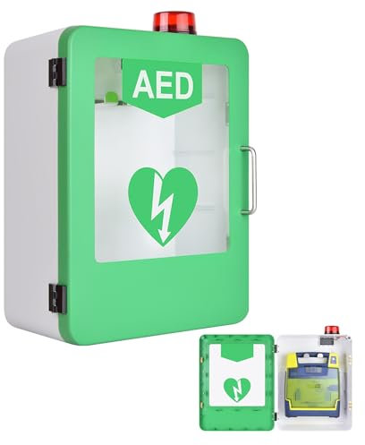 SXTYFBB AED-Defibrillator-Aufbewahrungsschrank, Alarmierter AED-Schrank, Aufbewahrungsschrank für Erste-Hilfe-Kasten, 4 mm hochfestes ABS-Hauptmaterial, für Büro, Pflegeheim, Bus