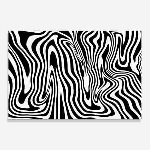 ARTHUB® Quadro in vetro 60x80 cm, 5mm temperato | Quadri moderni in vetro per soggiorno e camera da letto, decorazione da parete, arredamento d'interni, Moderni, Zebra Waves Art