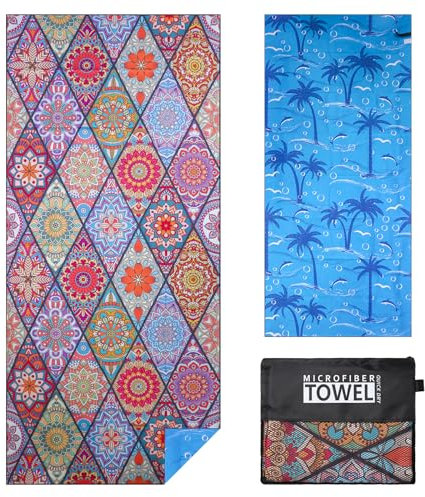 TMEOG Toalla Playa 180x80cm Toalla Microfibra Grande Manta Playa Antiarena Toallas Piscina Secado Rápido Sabana Playa Fina para Mujer Hombre(Bohémio)