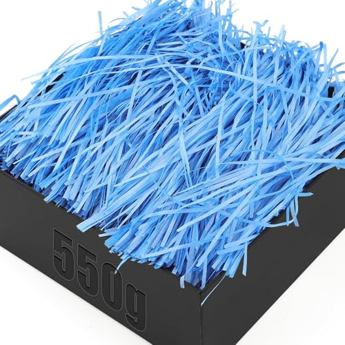 TXXATX 550 g strimlat papper för presentförpackning kungsblått fyllmaterial gåva förpackningsmaterial med bågar hammare shamper shred raffia fyllningsmaterial för paket gör-det-själv festival
