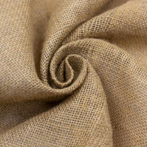 GIURI TESSUTI - Tessuto di Juta al Metro, Fibra 100% Naturale a Trama Grezza - Ideale per rivestire e decorare (Natural, 60cm x 1mt)