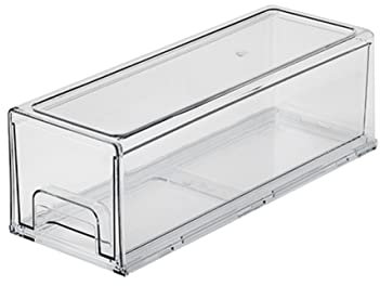 Operitacx Contenitore Per Frigorifero in Pet Trasparente Medio Cassetto, Organizzatore Per Frutta e Verdura, Scatola Per Conservazione Alimenti Con Maniglia Laterale Per Cucina