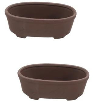TOYANDONA 2 Piezas Maceta gres Arena Morada Maceta de Arcilla para suculentas pequeñas s de Cactus Plantas s en Interiores bochas Largo maceteros de Cactus suculenta Tazón