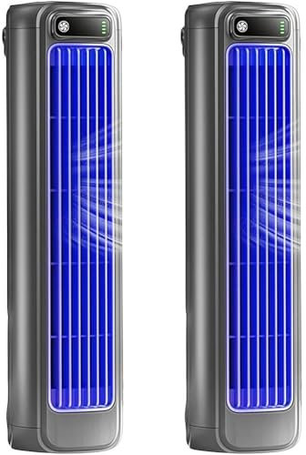 SHAIRMB Climatiseur Brizac, Climatiseur Portatif Cooling Ace, Ventilateur Silencieux à 3 Vitesses, RafraîChisseur d'air Mobile, Climatiseur Mural, 8,9 X 8,4 X 31 Cm,Bleu,2pcs
