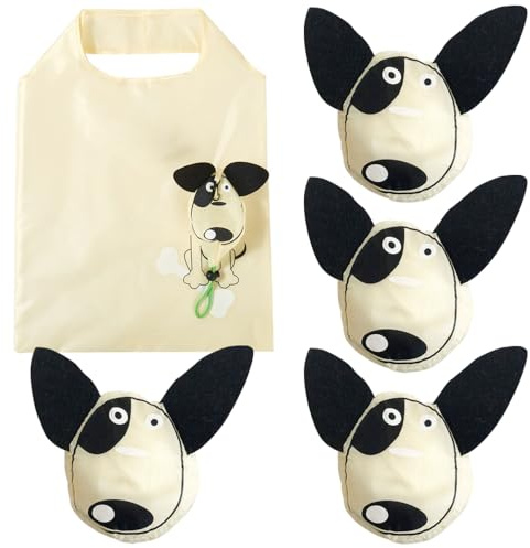 JAHEMU Einkaufstasche Faltbar, Wiederverwendbare Einkaufstaschen für Hunde, Niedlich Einkaufsbeutel, Foldable Shopping Bag, Umweltfreundliche Handtaschen, für Lebensmitteleinkäufe, Einkäufe Und Arbeit