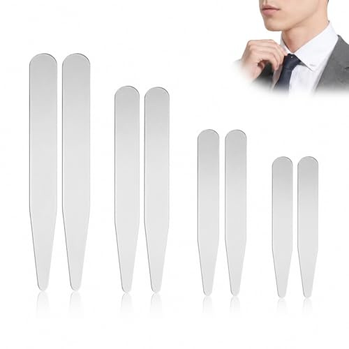 Stecche Colletto Camicia 16 Pezzi Acciaio Inox Dimensioni 76 mm 70 mm 63,5 mm 56 mm Accessori Moda Uomo Elegante Quotidiano