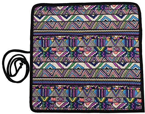 Paintbrush Holder, Portable 20 Holes Canvas Pen Roll Up Bag for Artists Travel Painters Students Outdoor Sketching