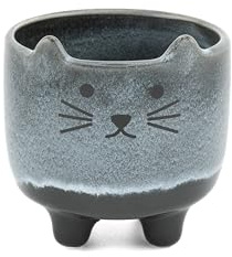 Sass & Belle Mojave Cat Indoor Planter – Cute Stoneware Animal Plant Pot for Succulents or Herbs – Stylish Decorative Pot for Home or Office – Unique Cat Design by Sass and Belle