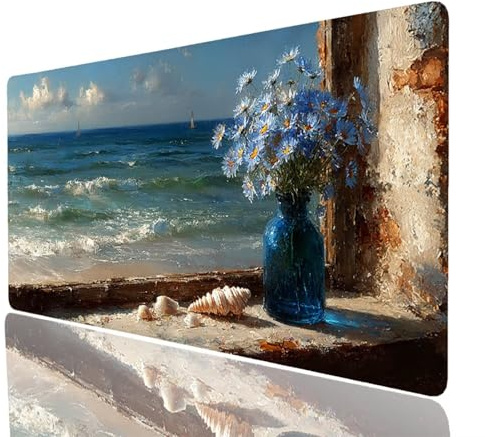 Mer Tapis de Souris Rebord de fenêtre Imperméable Tapis de Souris XXL 1400x600x3mm, Gaming Mouse Pad Améliorer la Précision et la Vitesse, Mouse Pad pour Bureau Gamer Clavier sans Fil Pc Model-5832