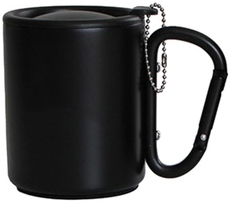 LUJIAXI Becher mit Griff, tragbarer Karabinerhaken, Henkelbecher mit Deckel, Outdoor-Tasse, Camping, Wandern, Isolierbecher