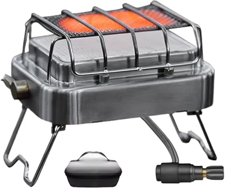 Riscaldatore Da Campeggio - Fornello Da Cucina 2 In 1 In Acciaio Inossidabile | Gas Compatto Per Tenda E Uso Esterno Portatile Caldo Escursionismo Patio Garage Barbecue Picnic Invernale Viaggio