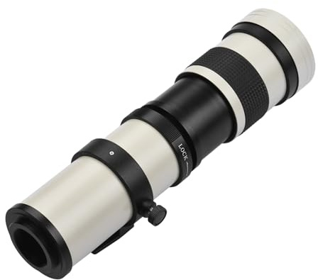 Yctze Super Téléobjectif Zoom F/8.3-16 420-800 Mm, Monture T2 avec Bague d'adaptation à Monture RF, Filetage 1/4 de Remplacement pour Appareils Photo R/R3/R5/R5C/R6/RP à RF (White)
