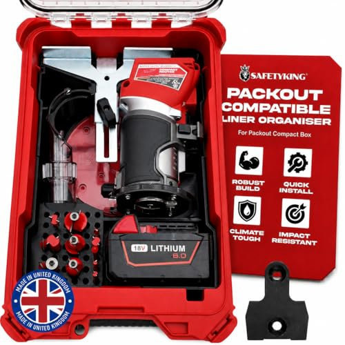 Milwaukee Packout Compatible Liner Organiser for Packout Compact Box (48-22-8435) – Precision Rigid Insert for M18 Fuel 2732-20 Compact Router & Accessories (Insert Only, Tools & Box Not Included)