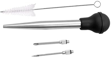 budiniao Equipped Special Cleaning Brush Turkey Baster With Needles Easy To Accessory For Basting Cooking Turkey Pump Can Easily Absorb Seasoning Through Needle Mouth And Injects Into