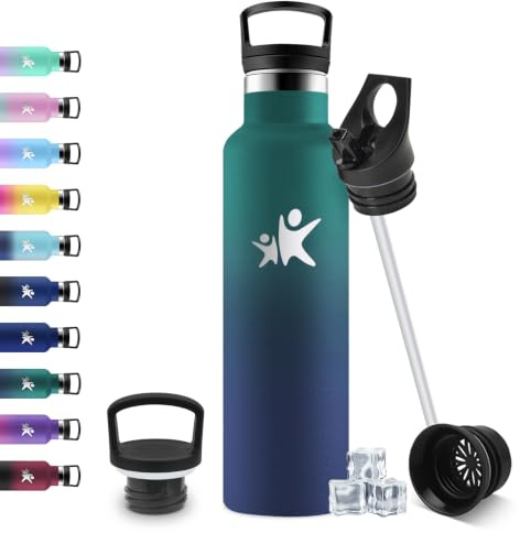 JAPORIA Borraccia Termica 750ml, Borraccia con Cannuccia, a Prova di Perdite, Facile Pulizia, senza BPA, Riutilizzabile, Water Botter per Adulto, Campeggio, Ciclismo, Lavoro, Viaggio