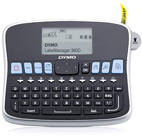 Dymo Plug N Play Tisch-Etikettiergerät USB Lithium-Ionen Akku D1 druckt 2 Zeilen