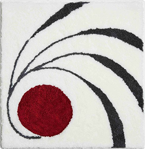 Grund COLANI Exklusiver Designer Badteppich 100% Polyacryl, ultra soft, rutschfest, ÖKO-TEX-zertifiziert, 5 Jahre Garantie, Colani 18, WC-Vorlage o.A. 60x60 cm, weiss, Weiß
