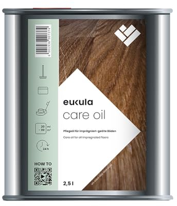 eukula care oil 2,5 L | Bodenpflege für geölte Holzböden und Parkettböden | Parkett Öl zur Tiefenimprägnierung | Auffrischung und Pflege