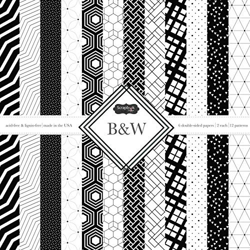 Scrapbook Customs 37467 Themed Paper Scrapbook Kit, Black & White