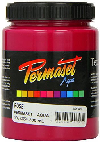 Permaset Aqua Standard 300ml Rose Screen Printing Inks for Fabric, Ideal Home Office, Art Studio, Starter Kit, Fabric Paint, Screen Printer and other Fabric Ink, Artist Supplies