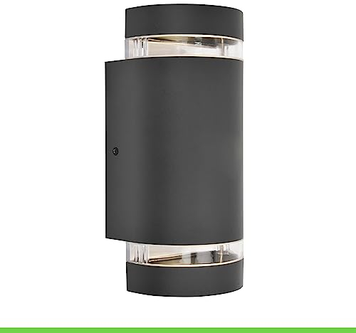 Eco Light Modern Outdoor Wall Light Focus Up and Downlight GU10 Fitting IP44 6040 Gr