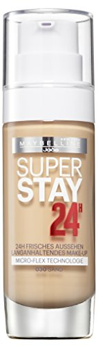 Maybelline New York Superstay 24H Make-Up Sand 30 / Schminke in einem Hautfarben-Ton, für eine langanhaltende Abdeckung und einen makellosen Look, 1 x 30 ml