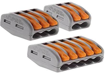 WAGO Assortiment de 50 mini bornes de connexion rapide à levier S222 pour fils rigides et souples 20x 2 entrées + 20x 3 entrées + 10x 5 entrées