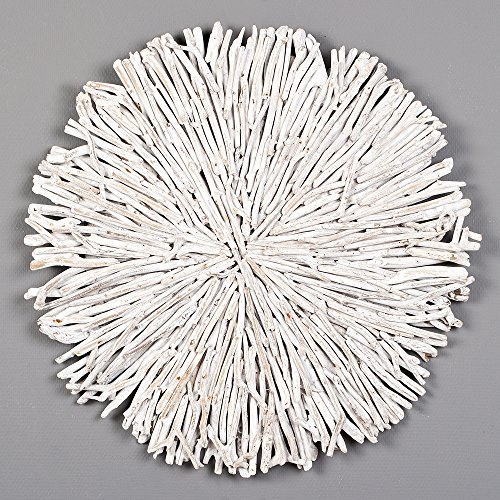 LEBENSwohnART Wand-Deko-Objekt BULAT White Wash Ø ca. 100cm Treibholz Kreis rund Äste Wandbild