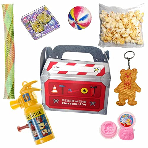 Gefüllte Wundertütenbox Feuerwehr 8-tlg. // Mitgebsel Feuerwehrparty // Wundertüte Feuerwehr