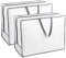ZOLLNER 2er Set Betttasche/Aufbewahrungstasche, weiß grau, ca. 65x25x50 cm