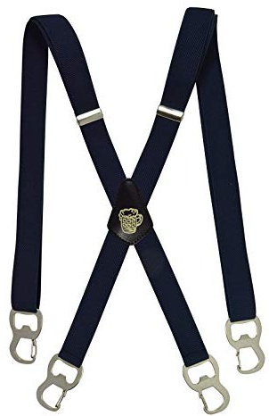Olata X-form hängslen med ölflasköppnare karbinklämma, 2,5 cm - Marinblå