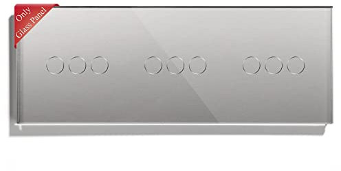 BSEED Interruptor de luz táctil panel de vidrio panel de vidrio panel de vidrio para interruptor de luz de pared 3 Gang +3 Gang +3 Gang Gris 228mm