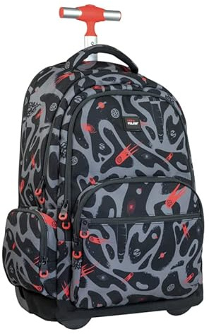 Zaino con ruote 6 cerniere (25 l) Rocket Boom, grigio e nero MILAN (625601BMM)