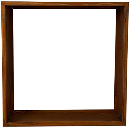 ESTEXO Kaminholzregal Brennholzregal Edelrost Feuerholzregal Rost Cortenstahl Holzregal Ablage Kaminholzständer Stapelregal (100x100x25 cm)
