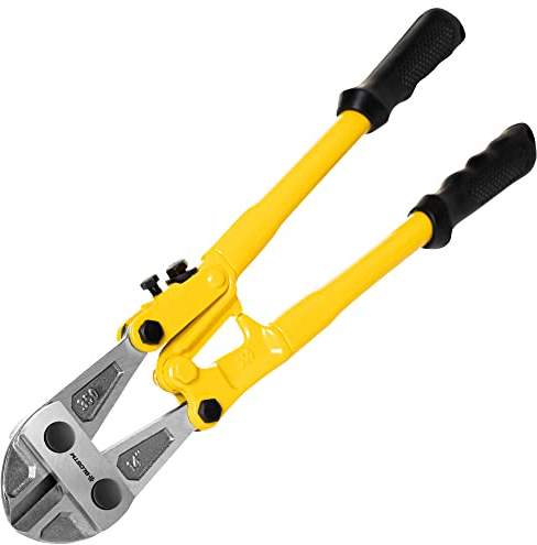 BLOSTM Tagliabulloni per carichi pesanti – Tagliabulloni in acciaio inox da 35,6 cm con impugnatura ergonomica in gomma, robusti tronchesi per tagliare recinzioni, bulloni di macchinari, catene,