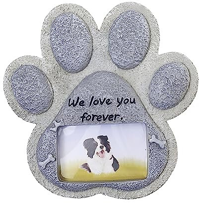 YJZQ Plaque Funéraire du Coeur Stèle Imitant de Pierre Plaque Mémoire Paume Plaque gravée funéraire personnalisée en Acrylique Commémorative Animal Domestique Cadre Photo Personnaliser pour Jardin