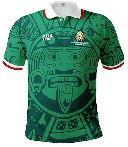 Pap Products Mexiko 1998 Retro WBC Trikot – Mexikanisches Fußballtrikot, Grün, L