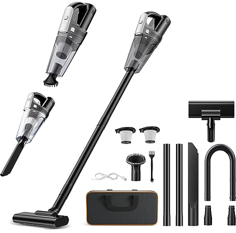 Yontwe Aspirador Inalámbrico Mini Portátil Asiento Coche 7500-10000PA Potente Aspiración Aspirador de Mano Húmedo Seco Recargable Ligero Hogar Oficina Teclado Alfombra Mascota Pelo USB