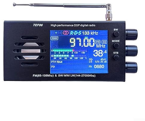 Radioempfänger, TEF6686 FM (65–108 MHz) & SW/MW/LW (144–27000 kHz) DSP-Funkempfänger mit Akku, Gehäuse aus Aluminiumlegierung, LCD-Display