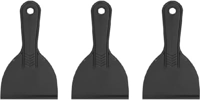 Lot de 3 couteaux à mastic en plastique de 10,2 cm - Spatule de remplissage flexible - Grattoir multifonction pour peinture - Outil pour le recouvrement, le patching, les décalcomanies, le papier