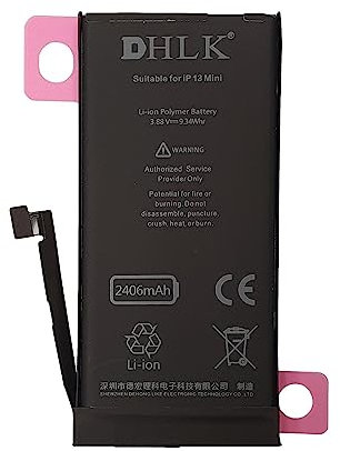 DHLK® TI Line Batteria compatibile con iPhone 13 Mini (A2481, A2626, A2629, A2630, A2628) - Capacità 2406 mAh