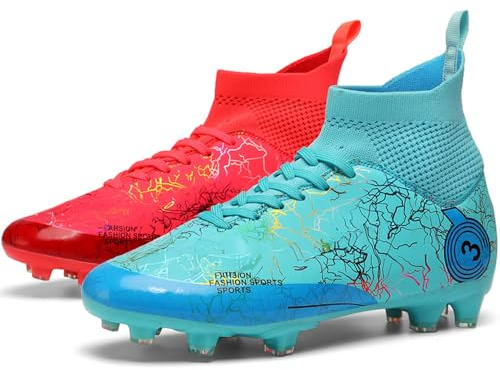 DISRATEBLU Kids Soccer Shoes Boys Football Cleats Professional Athletic Outdoor Trainning Football Shoes Youth Girl Turf Soccer Cleats