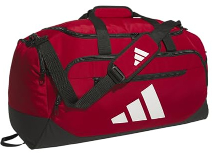adidas Defender 5 Große Seesack (100 Liter), Team Power Rot 2/Weiß, Medium (59L), Defender 5.0 Sporttasche, Reisetasche, nachhaltige Sporttasche für Damen und Herren