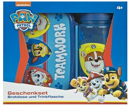Scooli - Paw Patrol Set de vaisselle pour enfants - Set composé d'une boîte à pain et d'une gourde - pour enfants à partir de 4 ans - en plastique - sans BPA