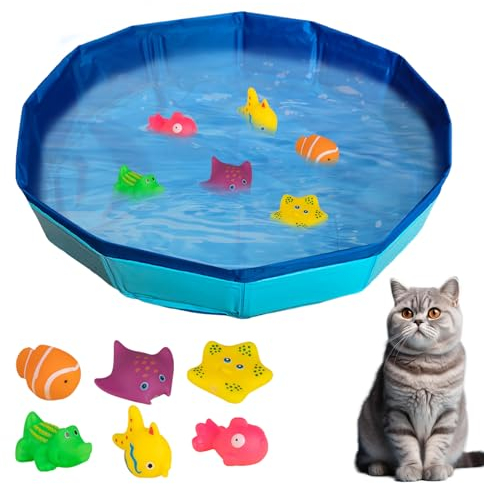 Hundepool Klein, Runden Schwimmbecken für Hunde und Katzen, Faltbarer Pool Spielzeug Hundepool Katzenpool Planschbecken Wasserspielzeug für Große Kleine Hunde Katzen (50 x 10 cm)